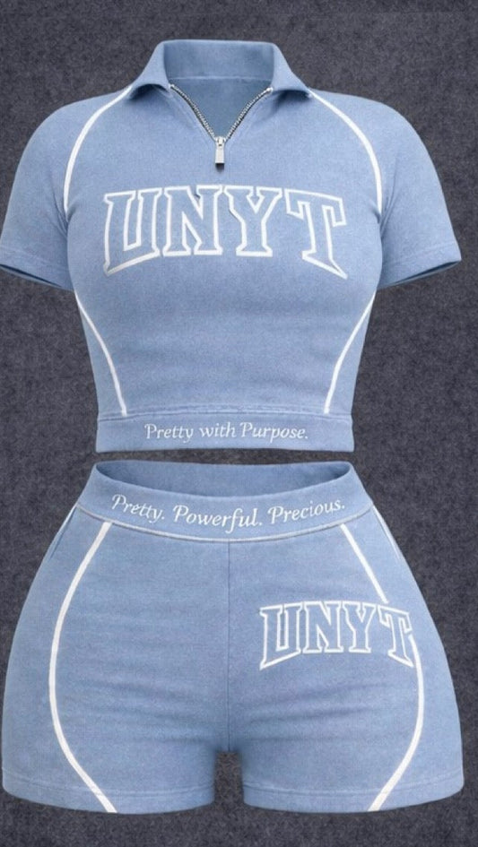 UNYT Zip-Up Crop Top and Bottom