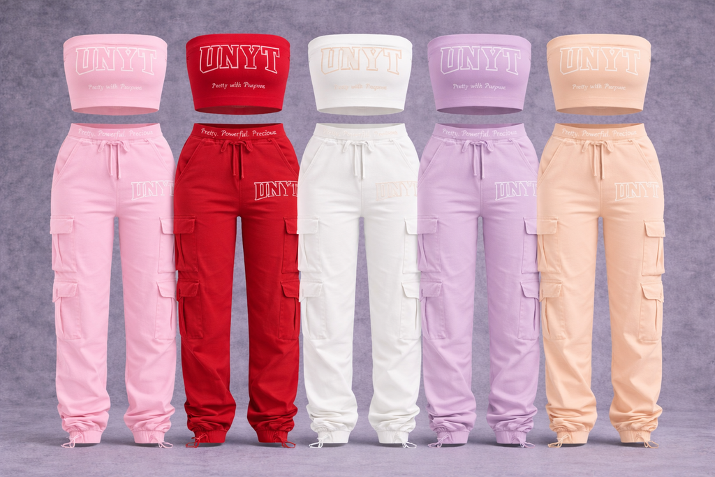 UNYT Tube Top & Cargo Sweatpant Set
