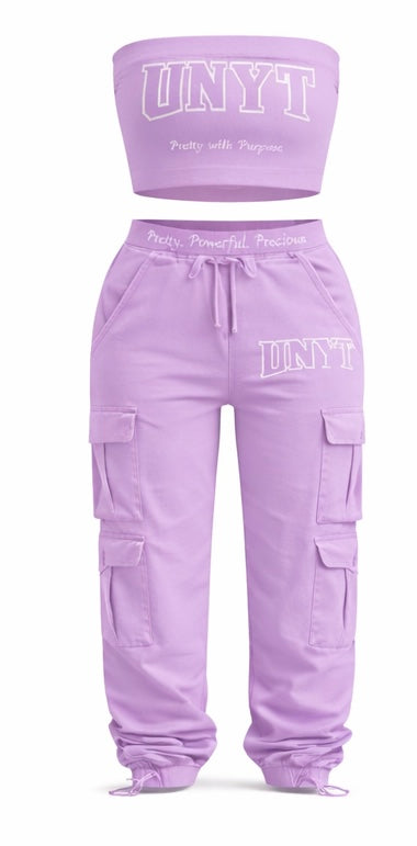 UNYT Tube Top & Cargo Sweatpant Set