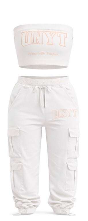 UNYT Tube Top & Cargo Sweatpant Set