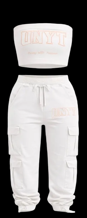 UNYT Tube Top & Cargo Sweatpant Set