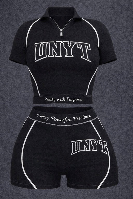 UNYT Zip-Up Crop Top and Bottom