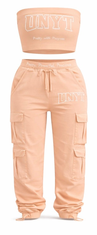 UNYT Tube Top & Cargo Sweatpant Set