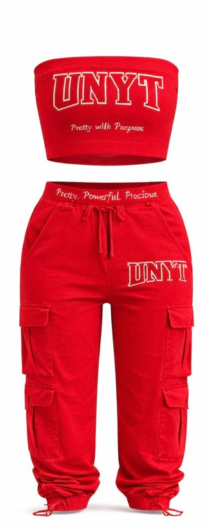 UNYT Tube Top & Cargo Sweatpant Set
